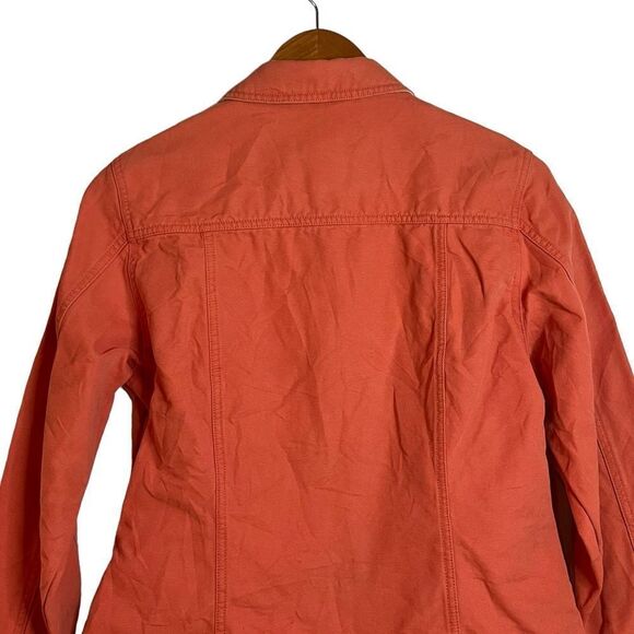 L.L. Bean salmon canvas barn zip up coat. Size small - Picture 8 of 8